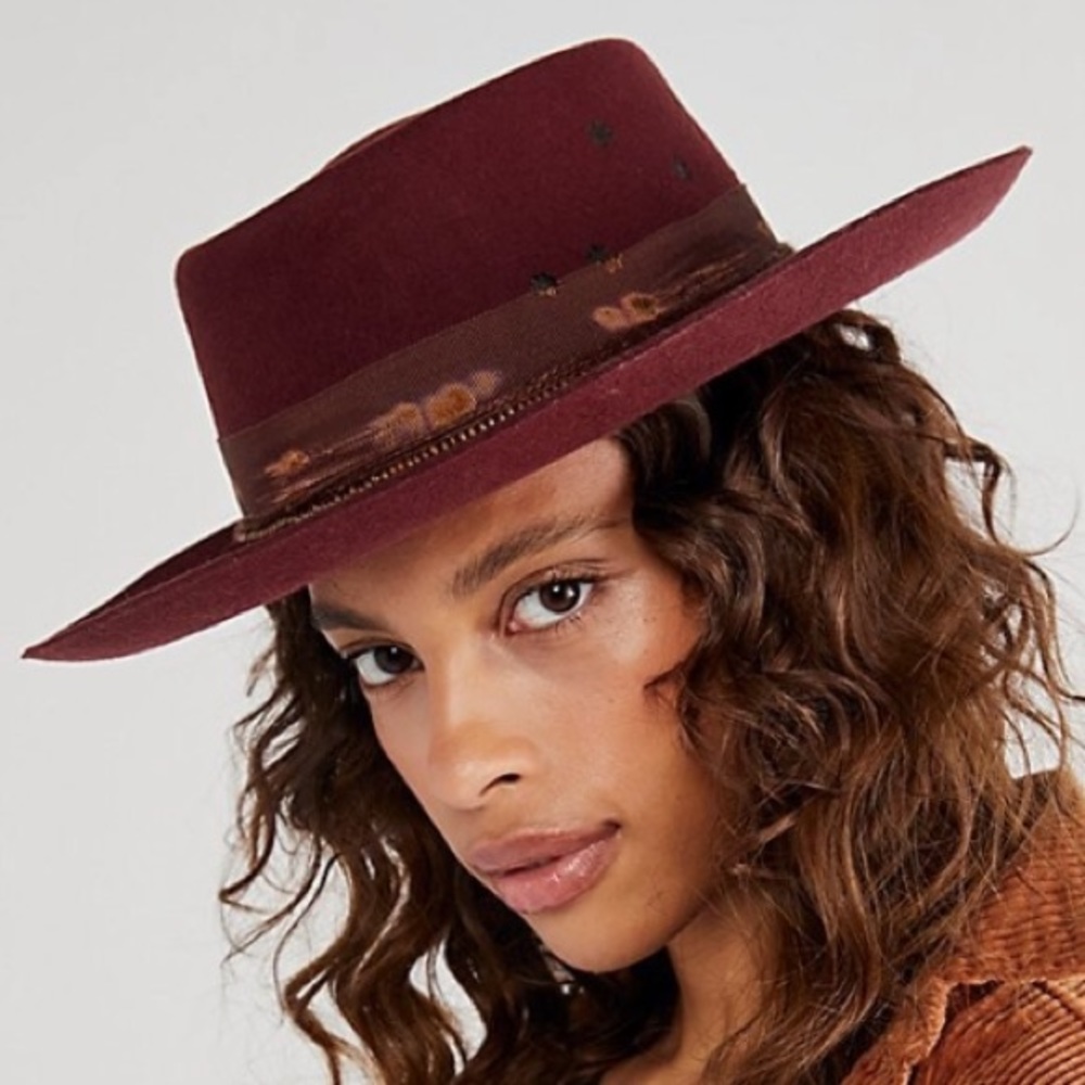 NWT Free People x Mossant Mulholland Layerd Bands Felt Hat